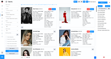 Talents section grid view